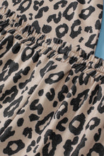 Load image into Gallery viewer, Multicolour Leopard Button V Neck Tee and Drawstring Shorts Set
