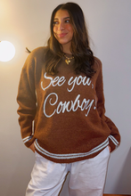 Load image into Gallery viewer, Coffee See You Cowboy Embroidered Western Graphic Sweater

