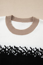 Load image into Gallery viewer, Black Stylish Color Block Pattern Drop Shoulder Sweater
