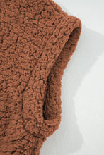 Load image into Gallery viewer, Cinnamon Faux Fur Snap Button Front Knot Side Plush Vest with Pockets
