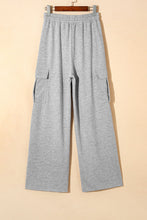 Cargar imagen en el visor de la galería, Light Grey Drawstring Waist Cargo Sweatpants
