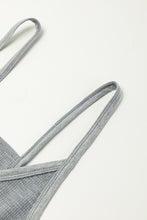 Cargar imagen en el visor de la galería, Gray Waffle Knit Spaghetti Straps Loose Fit Jumpsuit
