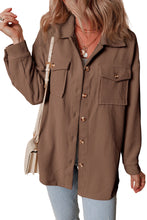 Load image into Gallery viewer, Chestnut Corduroy Flap Pocket Button Up Shacket
