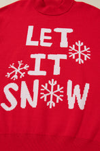 Cargar imagen en el visor de la galería, Red Dahlia LET IT SNOW Graphic Christmas Holiday Loose Sweater
