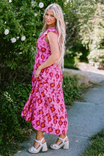 Cargar imagen en el visor de la galería, Bonbon Retro Print Twisted Front Ruffled Sleeve Maxi Dress
