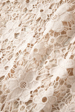 Load image into Gallery viewer, Beige Sheer Hollowed Floral Lace Hem Patchwork Loose Halter Summer Dress
