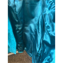 Load image into Gallery viewer, Vintage Metrostyle 100% Genuine Leather Teal Blazer &amp; High-Waist Pants Set
