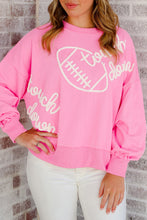 Load image into Gallery viewer, Pink Touch Down Rugby Thread Embroidery Sweatshirt
