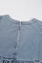 Cargar imagen en el visor de la galería, Beau Blue Light Wash High Waist Loose Fit Denim Mini Dress
