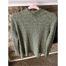 Load image into Gallery viewer, Willow Green and Black Lagenlook Textured Knit Cardigan with 90s Buttons
