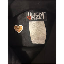 Load image into Gallery viewer, Vintage 80s Helene Blake Gold-Trim Stars Military Black Double-Breasted Blazer
