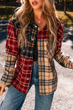 Cargar imagen en el visor de la galería, Red Mixed Plaid Patchwork Retro Shacket
