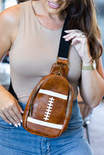 Cargar imagen en el visor de la galería, Brown Rugby Football PU Mini Crossbody Bag
