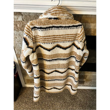 Load image into Gallery viewer, Brand New Torrid Aztec Cream &amp; Tan Striped Teddy Coat
