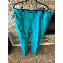 Load image into Gallery viewer, Vintage Metrostyle 100% Genuine Leather Teal Blazer &amp; High-Waist Pants Set
