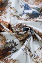 Load image into Gallery viewer, Brown Western Wild Horses Print Hollow-out High Neck Top
