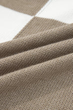 Load image into Gallery viewer, Brown Checkered Open Front Drop Shoulder Cardigan
