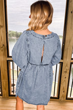 Cargar imagen en el visor de la galería, Beau Blue Light Wash High Waist Loose Fit Denim Mini Dress
