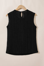 Load image into Gallery viewer, Black Guipure Lace Crochet Keyhole Back Tank Top
