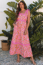 Load image into Gallery viewer, Rose Floral Lace Tied Strap Empire Waist Maxi Dress
