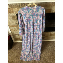 Load image into Gallery viewer, Vintage Sears Women's Lavender Paisley Maxi Nightgown - Relaxed Fit Zip Up
