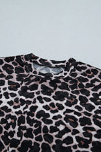 Cargar imagen en el visor de la galería, Khaki Leopard Print Sheer Mesh Short Sleeve Top
