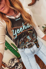 Cargar imagen en el visor de la galería, Brown Western Yeehaw Graphic Vintage Raglan Long Sleeve Top
