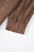 Cargar imagen en el visor de la galería, Chestnut Corduroy Flap Pocket Button Up Shacket
