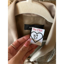 Cargar imagen en el visor de la galería, Vintage R &amp; M Richard’s Satin-Trim Geometric Print Blazer Jacket - Taupe Bling
