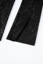 Cargar imagen en el visor de la galería, Black Faux Leather Splits High Waist Leggings
