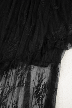 Load image into Gallery viewer, Black Lace Cascading Tiered High Waist Maxi Skirt

