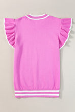 Cargar imagen en el visor de la galería, Bonbon Edge Piping Ruffled Sleeve Round Neck Knit Top
