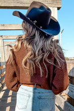 Load image into Gallery viewer, Coffee See You Cowboy Embroidered Western Graphic Sweater
