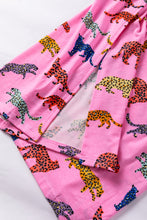 Load image into Gallery viewer, Pink Cheetah Print Short Sleeve Shirt and Pants Lounge Set
