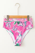 Load image into Gallery viewer, Rose Tropical Print Textured Bikini Bottoms
