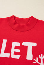 Cargar imagen en el visor de la galería, Red Dahlia LET IT SNOW Graphic Christmas Holiday Loose Sweater
