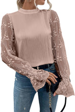 Cargar imagen en el visor de la galería, Peach Lace Sleeve Textured Blouse
