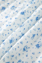 Cargar imagen en el visor de la galería, Sky Blue High Waist Tiny Floral Print Boho Maxi Skirt
