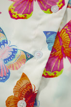 Cargar imagen en el visor de la galería, Multicolour Butterfly Pattern Short Sleeve Shirt Pajamas Set
