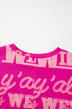 Load image into Gallery viewer, Rose Howdy Cowboy Letter Printed Western Fashion Tee
