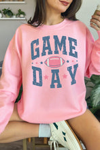 Load image into Gallery viewer, Pink Rugby Football GAME DAY Graphic Drop Shoulder Sweatshirt
