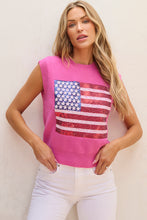 Cargar imagen en el visor de la galería, Bonbon Sparkling American Flag Knitted Vest
