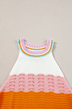 Cargar imagen en el visor de la galería, Multicolour Wavy Striped Print Textured Knit Sleeveless Sweater Top
