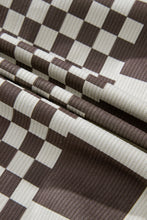 Cargar imagen en el visor de la galería, Brown Checkered Print Patchwork Corduroy Shacket
