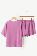 Cargar imagen en el visor de la galería, Phalaenopsis Ribbed Textured Knit Loose Fit Tee and Shorts Set
