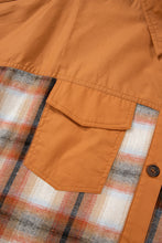 Load image into Gallery viewer, Khaki Plaid Color Block Patchwork Ruffle Hem Tunic Shirt Dress
