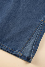 Cargar imagen en el visor de la galería, Dark Blue Drawstring Elastic Waist Wide Leg Jeans
