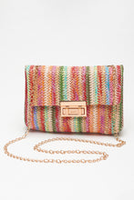 Load image into Gallery viewer, Strawberry Pink Bohemian Woven Gold Chain Shoulder Bag
