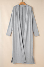 Cargar imagen en el visor de la galería, Light Grey Split Long Cardigan and Skinny Pants Lounge Set
