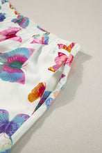 Cargar imagen en el visor de la galería, Multicolour Butterfly Pattern Short Sleeve Shirt Pajamas Set
